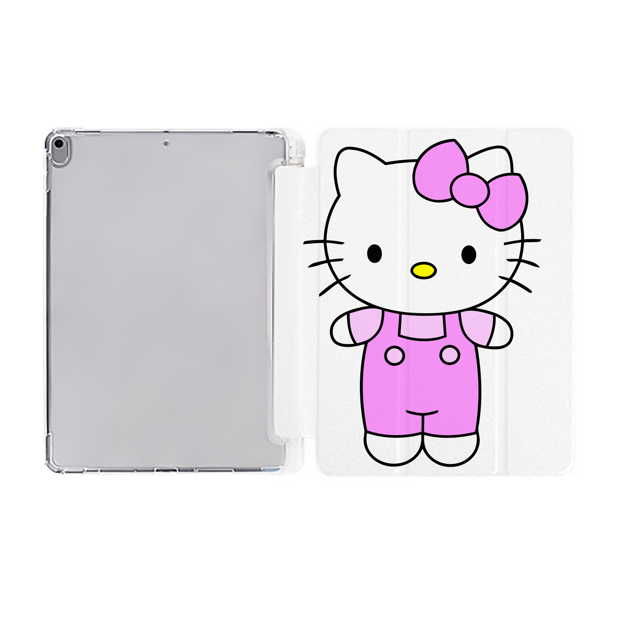 （画像用） Hello Kitty ハローキティ IPad ケース ペン収納付き 三つ折りスタンド PUレザー×シリコン 対応機種9.5/10.5/10.9インチ